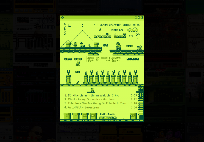 Sehr hübsch anzusehen, aber nicht zwingenderweise gut nutzbar: ein Super-Mario-Skin. (Winamp Skin Museum/Screenshot: Golem.de)